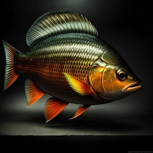 Colorful Snapper Swimming in Aquarium