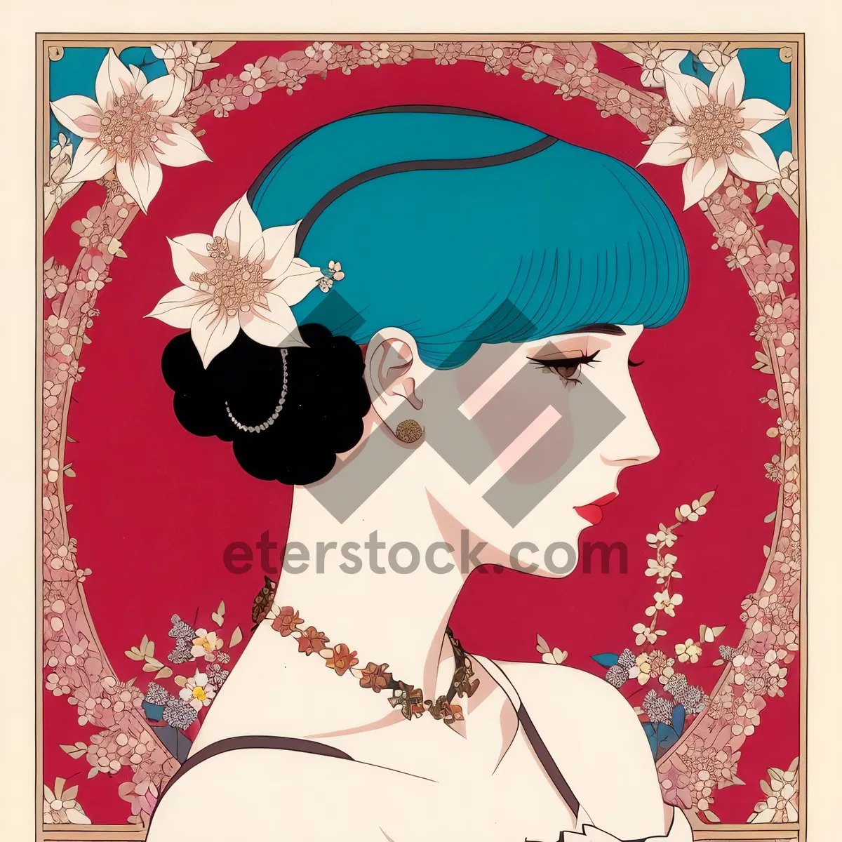 Picture of Vintage Floral Envelope Bookmark Design