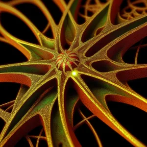 Vibrant Fractal Plant Design: A Colorful Futuristic Botanical Creation