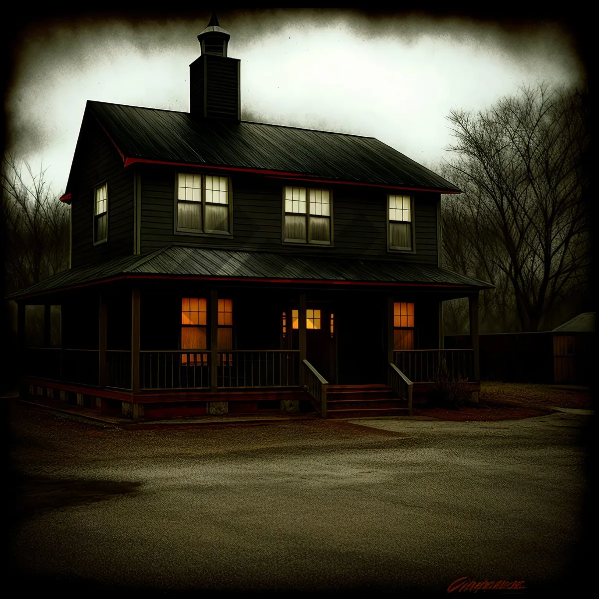 Picture of Old Residential Home with Skyline View