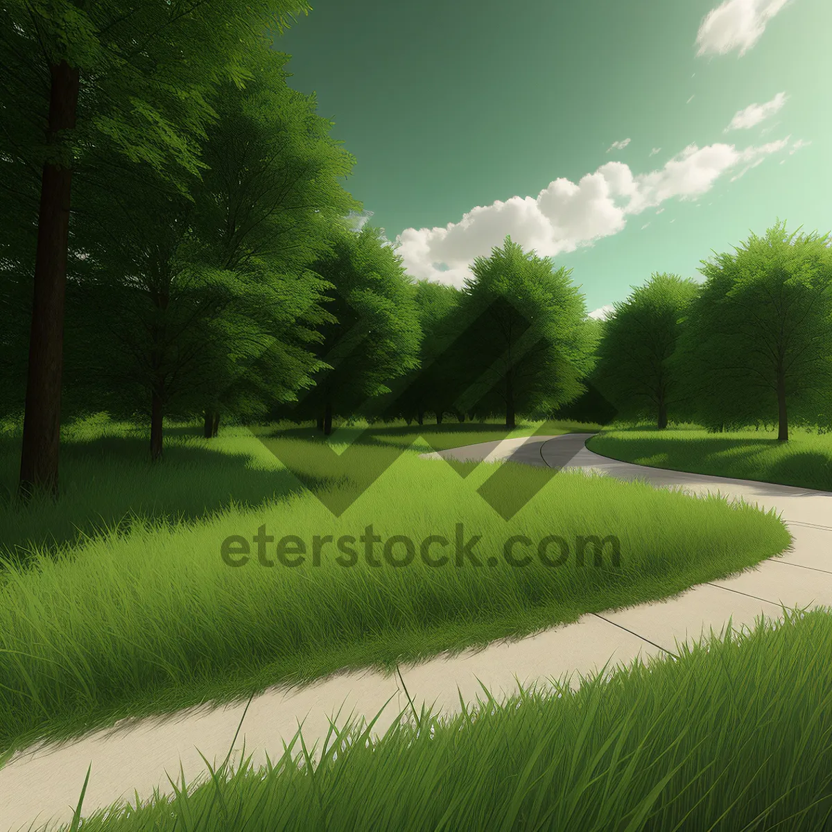Picture of Scenic Golf Course Landscape with Lush Greenery