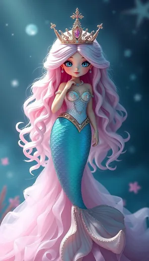 Beautiful princess with long, flowing hair and belly