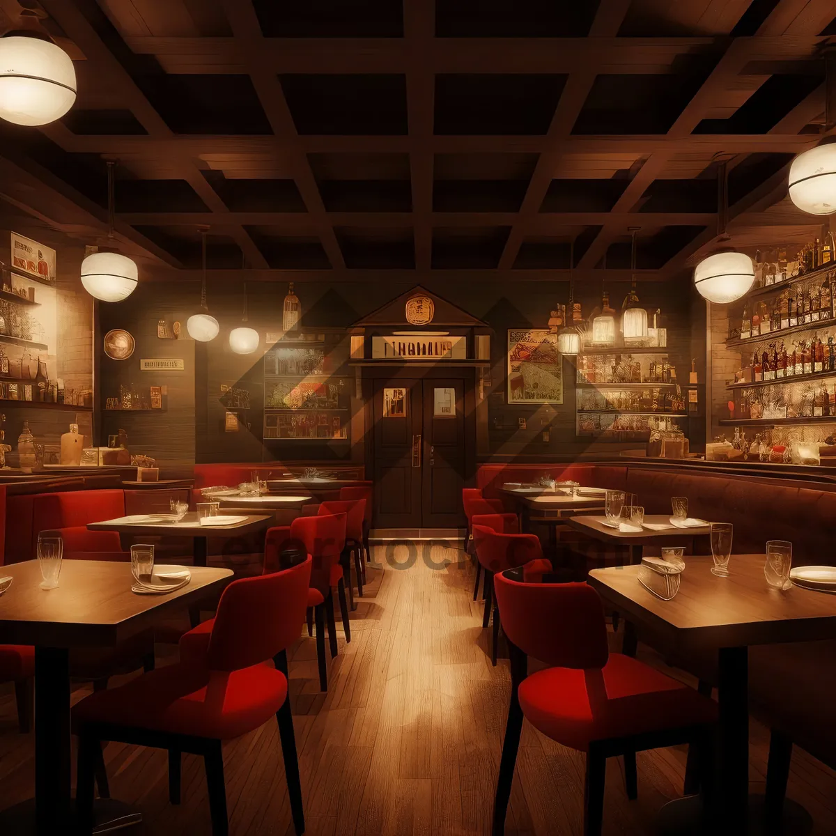 Picture of Modern luxury restaurant interior with elegant design.