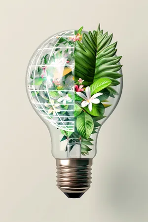 Green Energy Symbol Lamp - Earth Conservation Idea