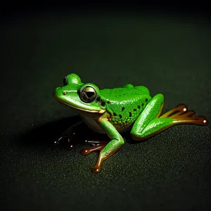 Bulging-Eyed Tree Frog Peeping from Tree