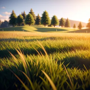Golden Wheat Field Under a Clear Sky