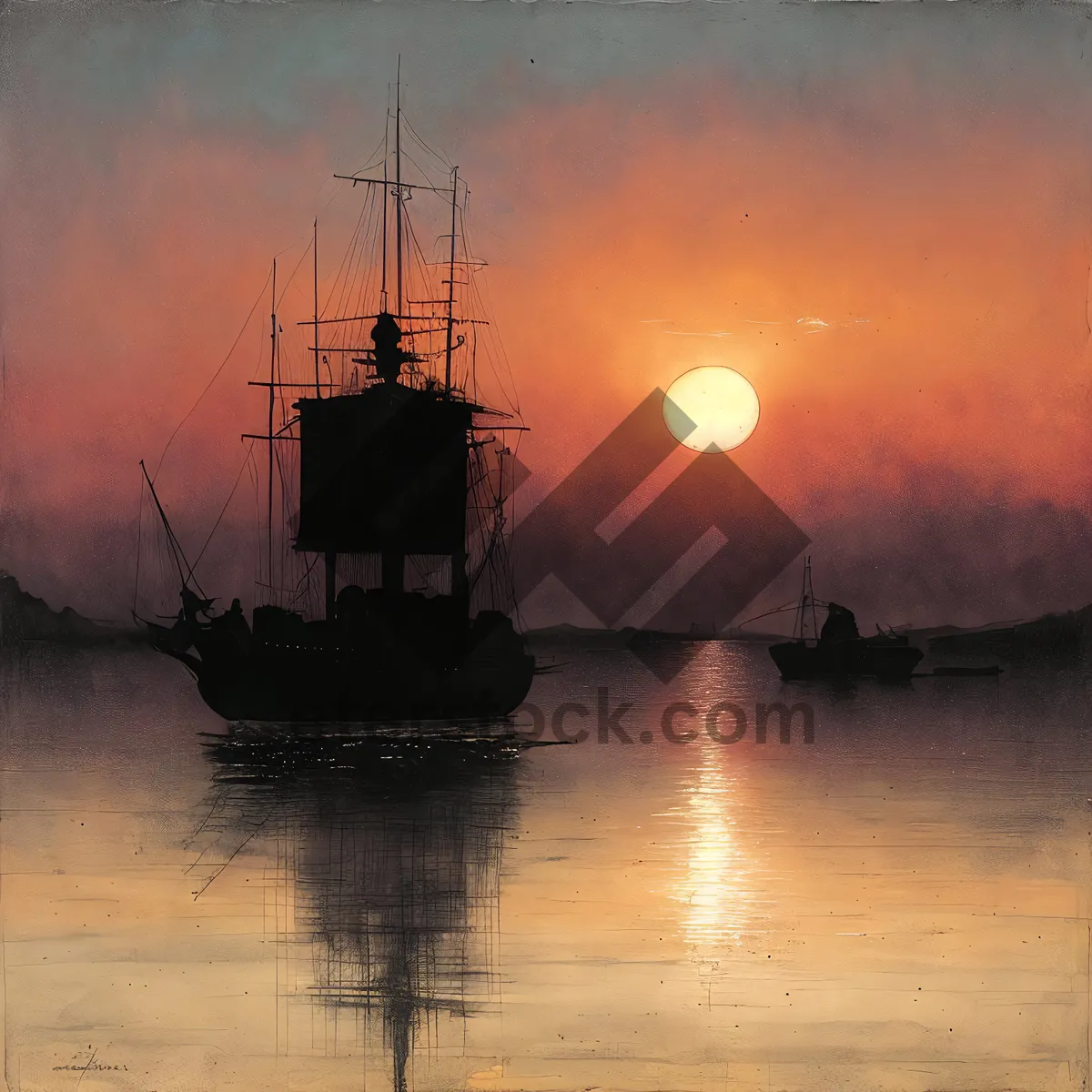 Picture of Sunset Sea Power: Electric Pirate Ship in Harbor