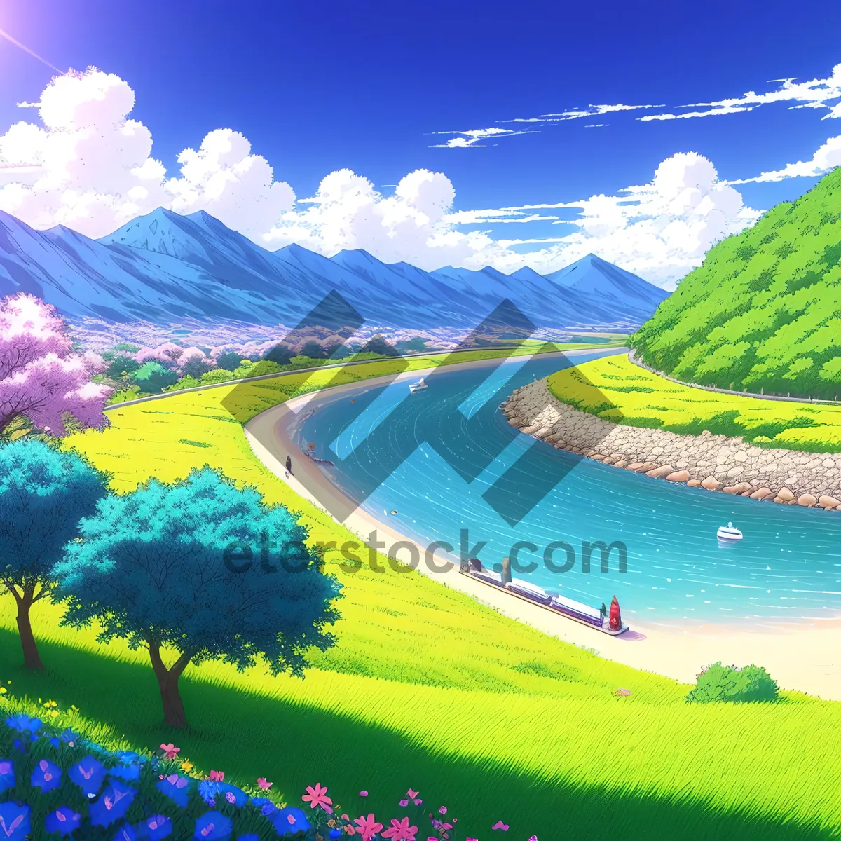 Picture of Summer Sky Over Serene Rural Landscape
