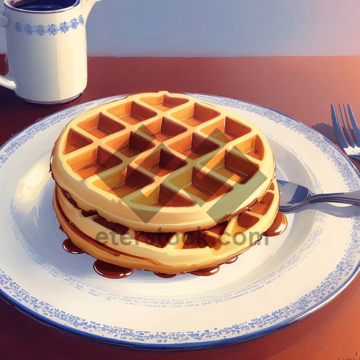 Picture of Delicious Breakfast Spread with Pastry, Cake, and Coffee