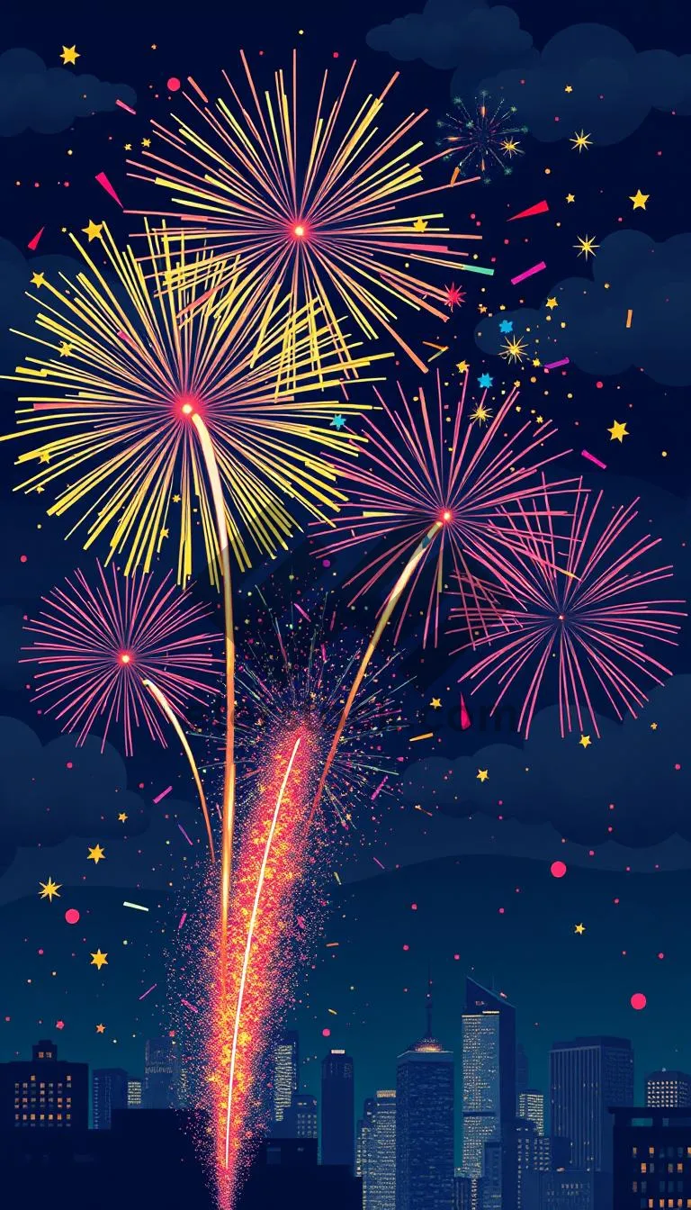 Picture of Night sky fireworks celebration
