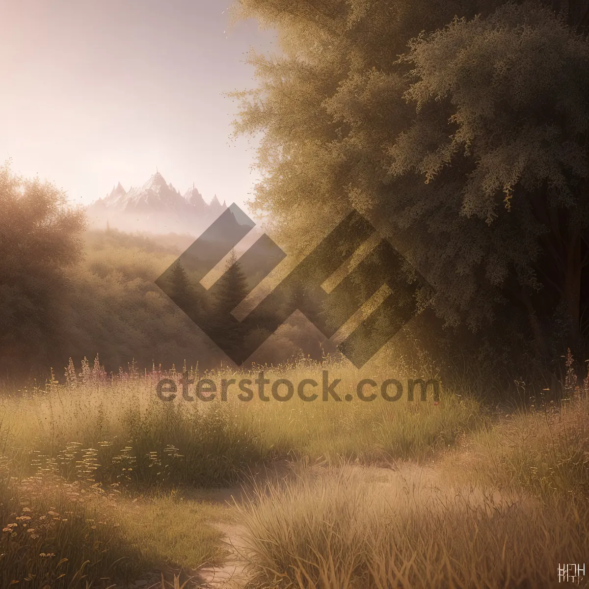 Picture of Serene Summer Skies over Rural Landscape