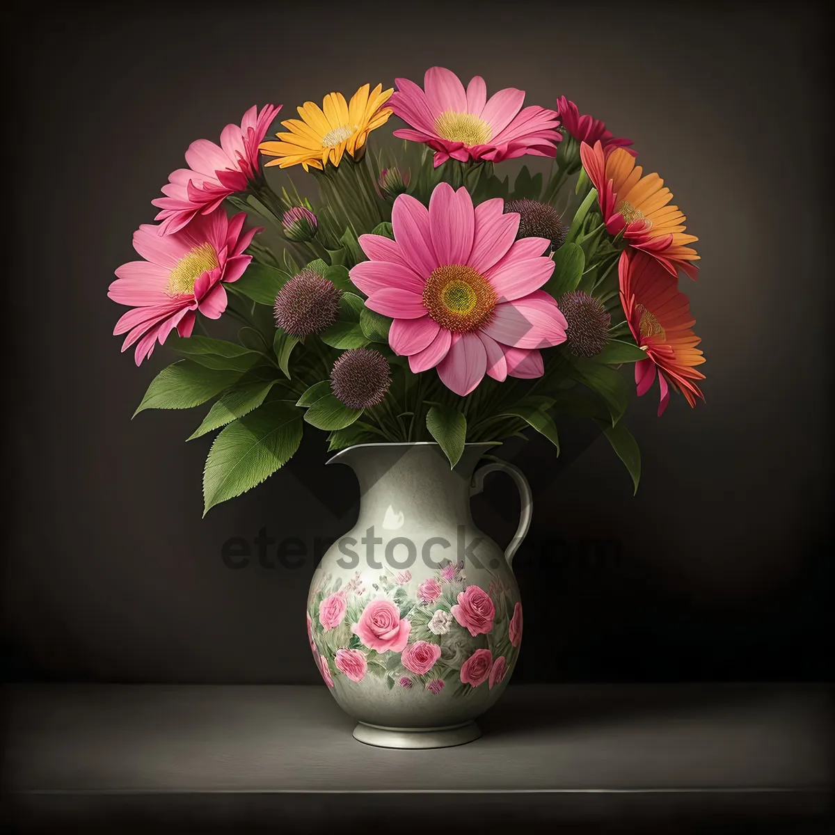 Picture of Colorful Floral Vase Bouquet