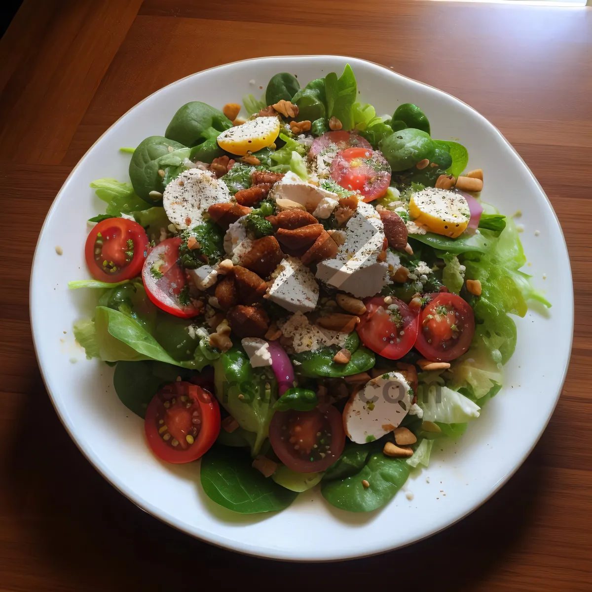Picture of Delicious Gourmet Salad with Grilled Chicken and Veggies