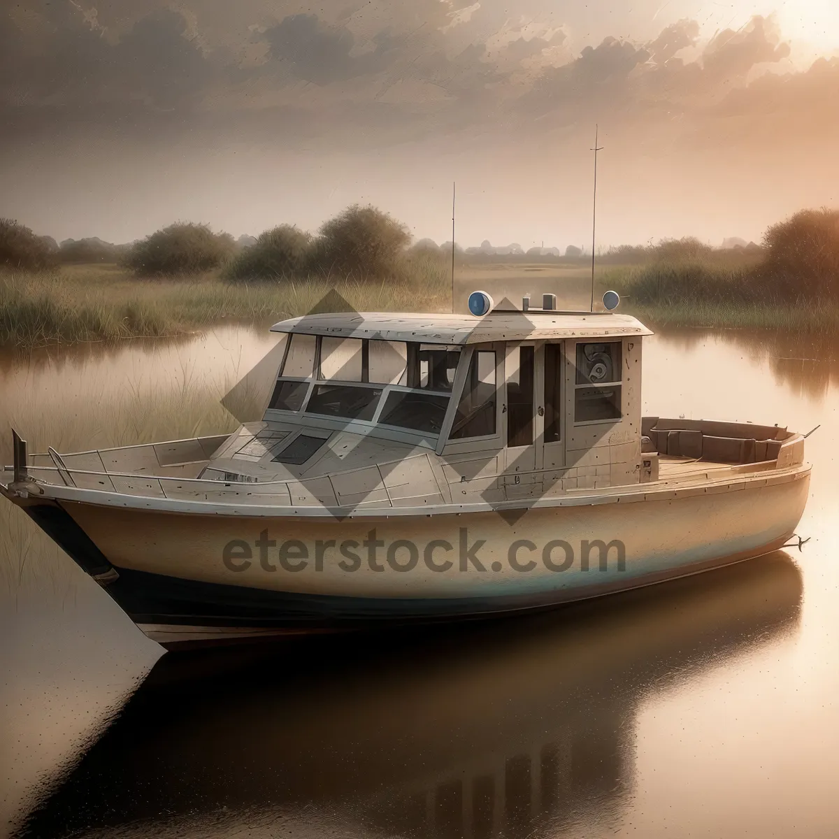 Picture of Seaside Serenity: Speedboat gliding gracefully through the ocean waves.