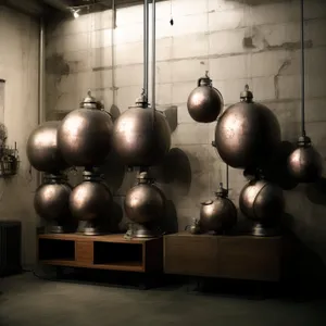 Festive percussion instrument with ornamental ornament and ball.