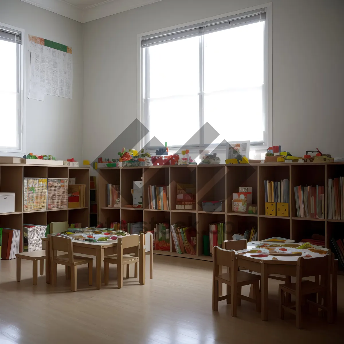 Picture of Modern Wood Table in a Stylish Interior