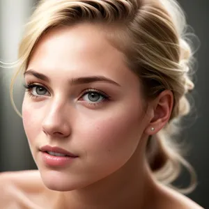 Radiant Beauty: Captivating Close-Up of Attractive Model with Flawless Skin