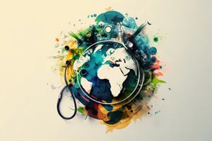 Modern Earth Globe Map Graphic Decoration Illustration