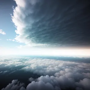 Vivid sunset paints the cloudy horizon.
