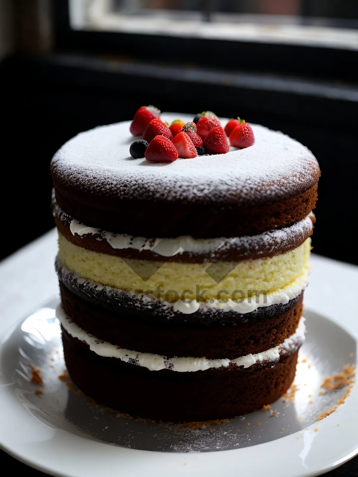 Picture of Delicious Berry Trifle with Chocolate Cake Layers