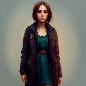 Stylish Businesswoman Wearing Trench Coat and Smiling