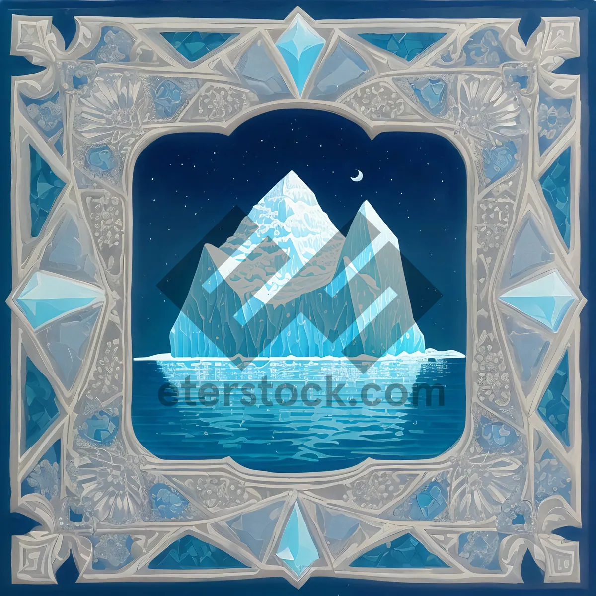 Picture of Delft Vintage Ceramic Tile Pattern in Retro Style