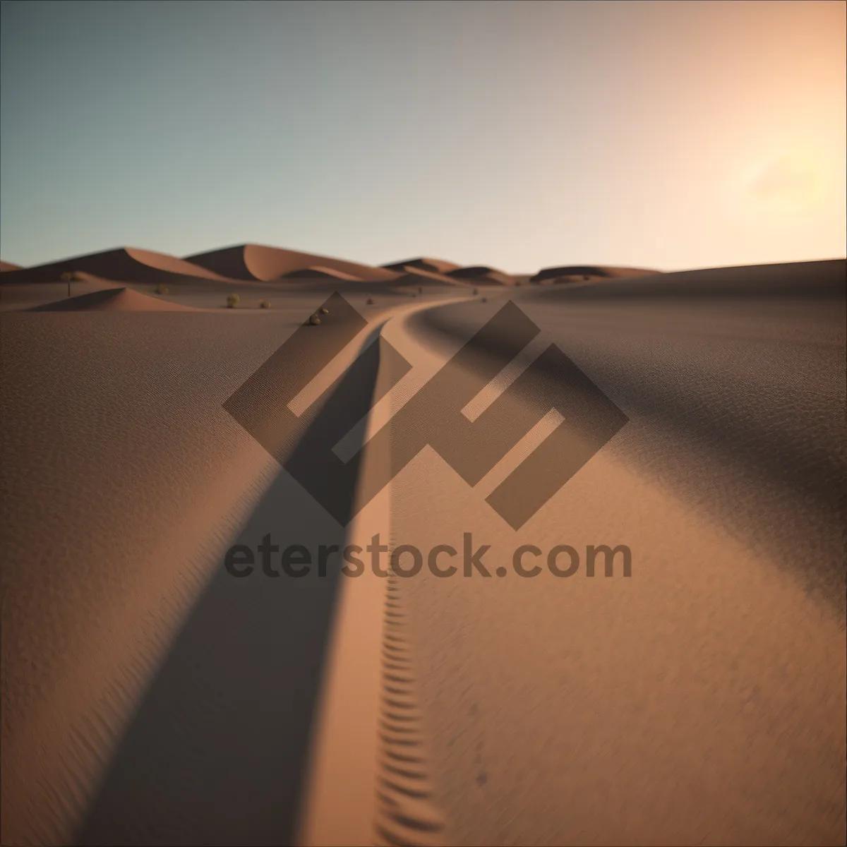 Picture of Sunset Drive: Serene Sand Dunes Stretching into Horizon