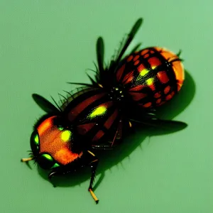 Colorful Ladybug on Leaf