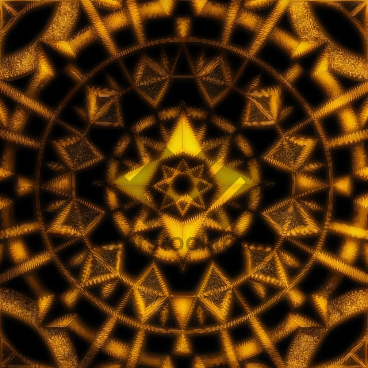 Picture of Artistic Window Framework with Symmetrical Fractal Design