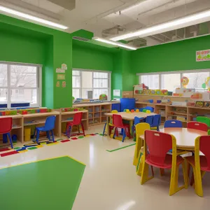 Modern Classroom Interior with Contemporary Furniture