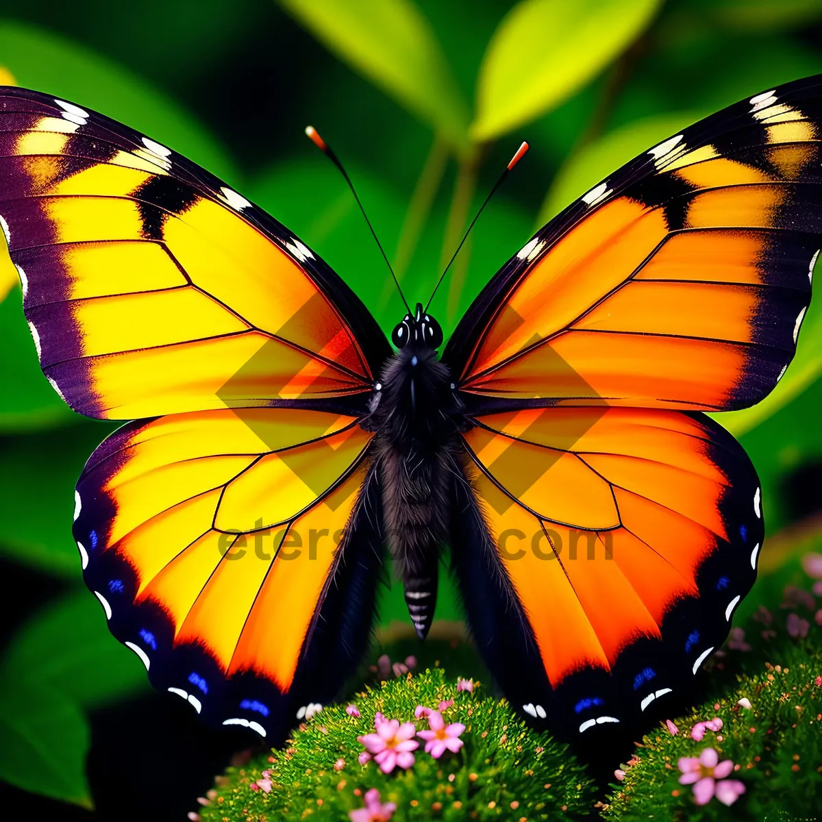 Picture of Vibrant Monarch Butterfly in Colorful Garden