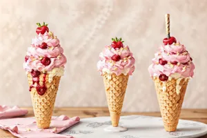 Delicious Strawberry Ice Cream in Jar