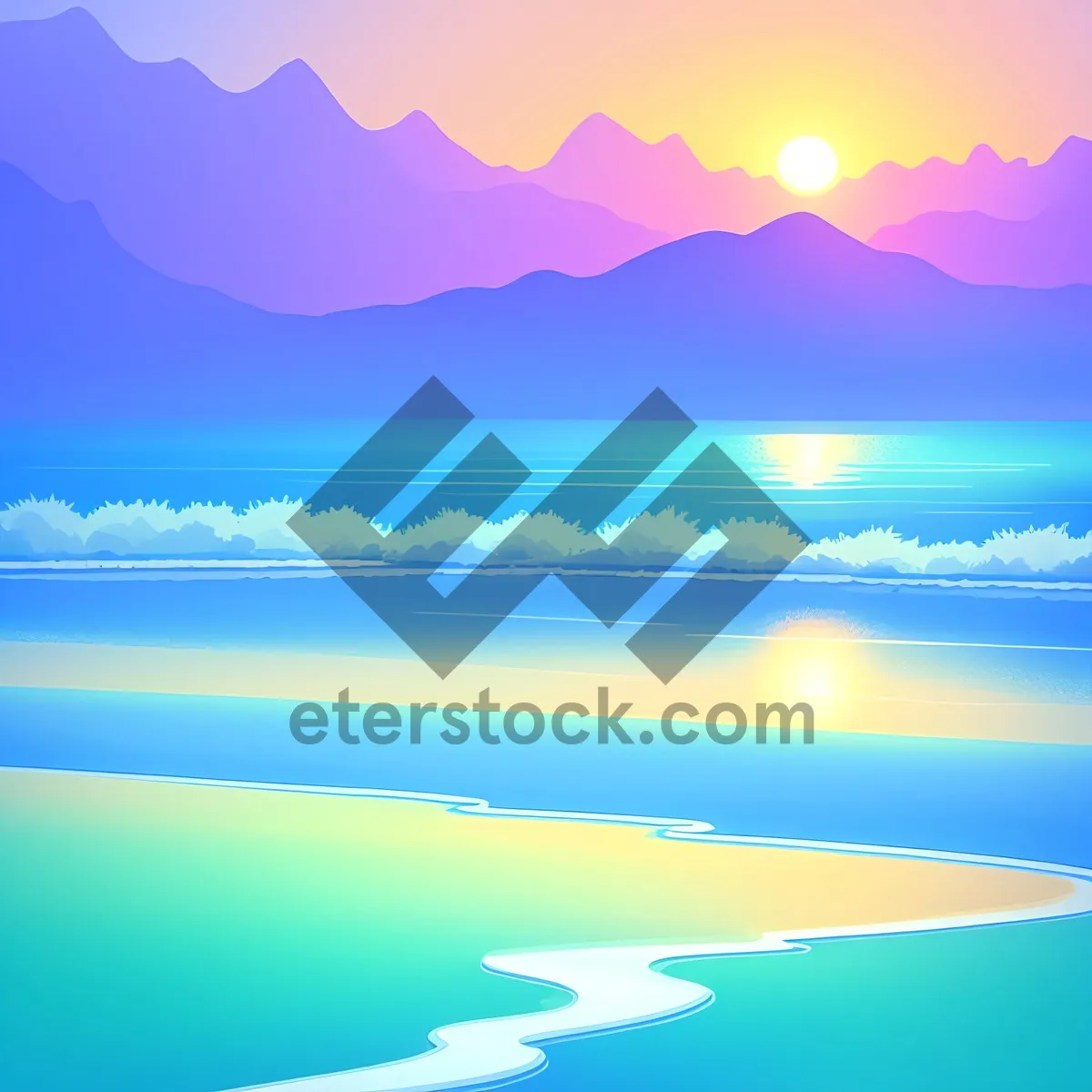 Picture of Summer Seascape with Golden Horizon