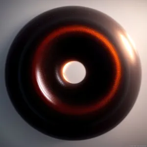 Shiny Black Circle Control Art with Reflection