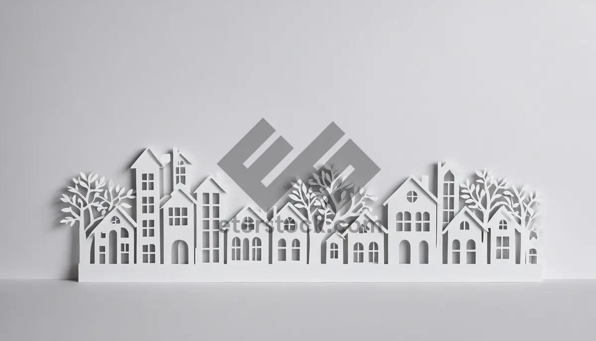 Picture of Modern bank building icon silhouette design