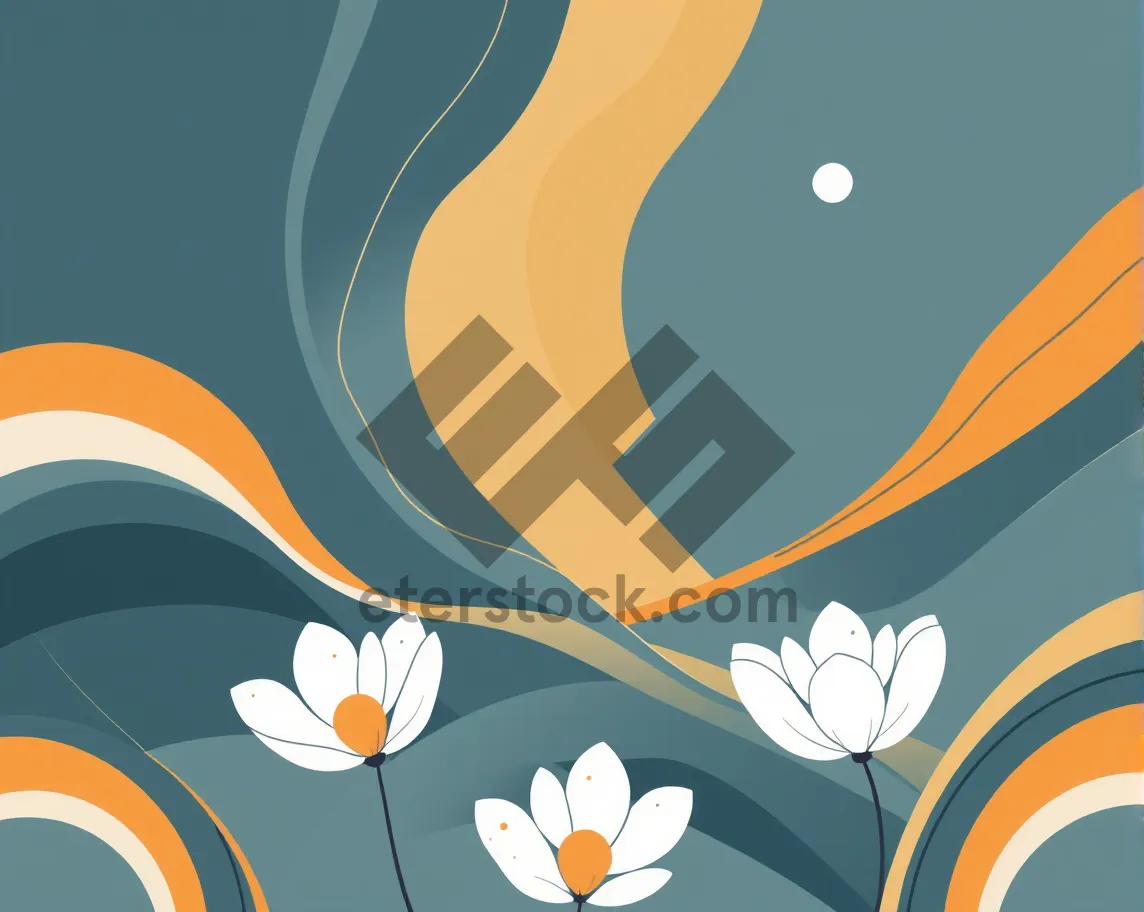 Picture of Floral Pattern Silhouette Graphic Design Wallpaper