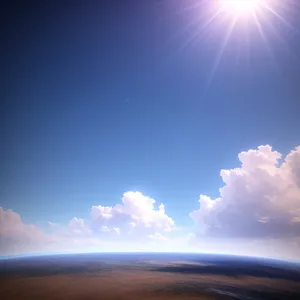 Vibrant Summer Sky with Sun and Clouds