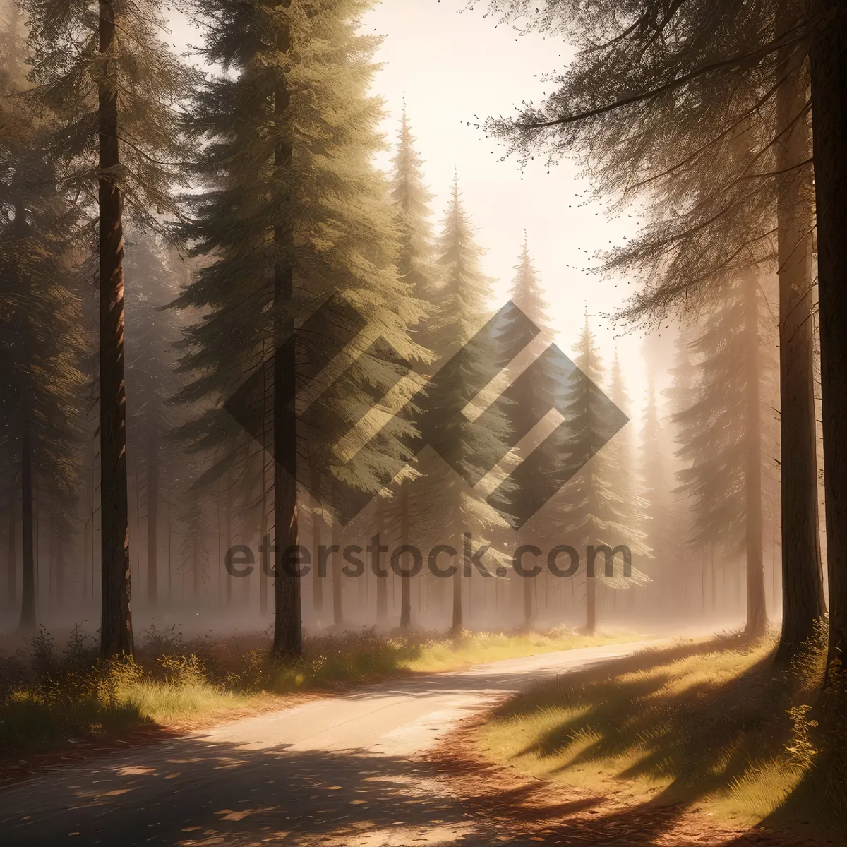 Picture of Misty Autumn Morning in Enchanting Woods