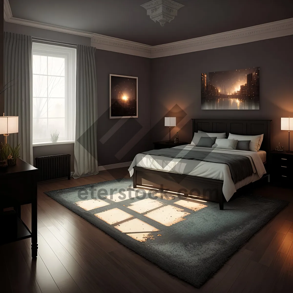 Picture of Modern Luxury Bedroom with Cozy Furniture