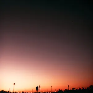 Dreamy Sunset Over City Skyline