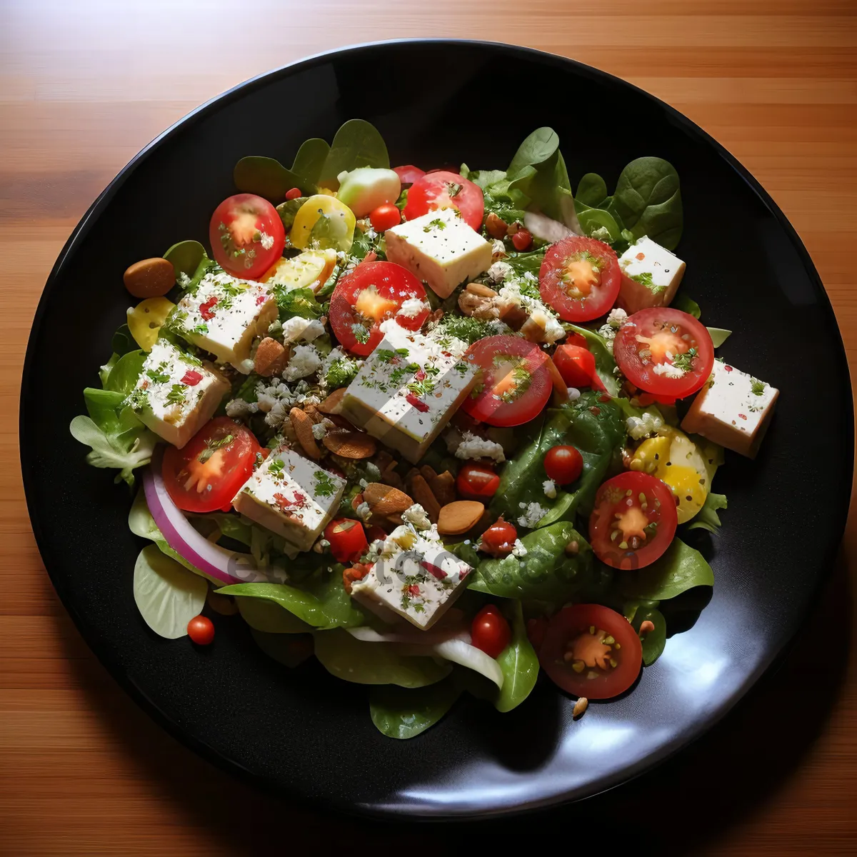 Picture of Fresh and Delicious Vegetable Salad Plate