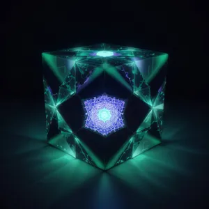 Shiny fractal design with gem-like stars