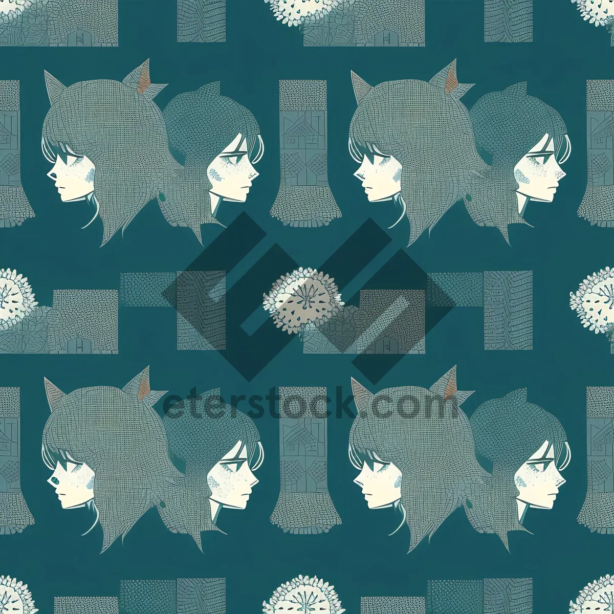 Picture of Floral Vintage Wallpaper Pattern Design.