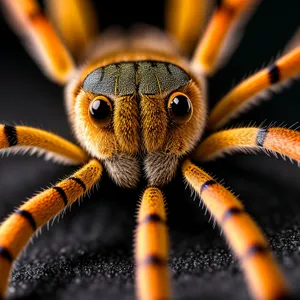 Close-up of a Wild Wolf Spider's Eye