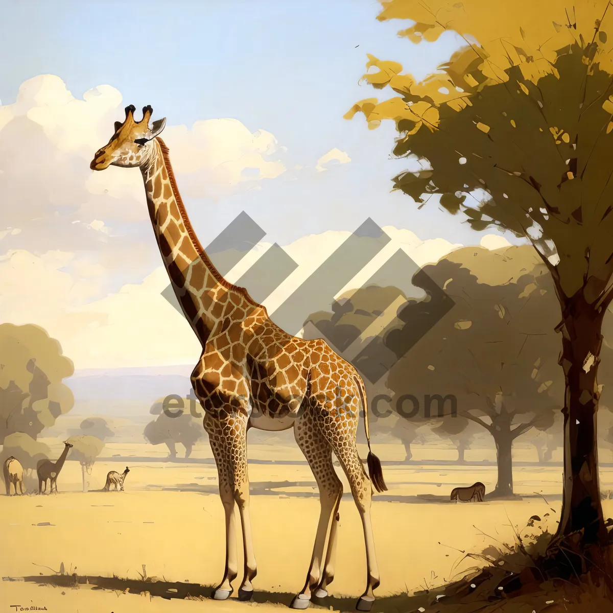 Picture of Majestic Wild Mammal: Giraffe in Safari