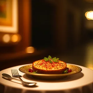 Gourmet Meat Dish on Table