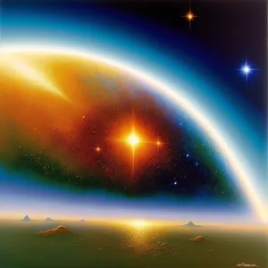 Stellar Nebula: Cosmic Spectacle Glowing in Night Sky