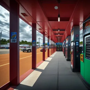 Modern Urban Train Station Interior with Movable Barrier