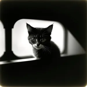 Curious Gray Purebred Kitty with Whiskers