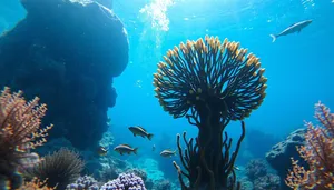 Colorful Tropical Fish Swimming in Coral Reef Sunshine